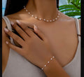 Pearl Necklace + Bracelet Jewellery Set
